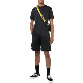 Off-White Men’ s SS22 Solid Color Drawstring Straight Shorts Black Off-White Men’ s SS22 Solid Color Drawstring Straight Shorts Black
