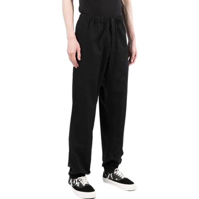 Off-White Men’ s SS22 Solid Color Elastic Waistband Straight Casual Pants/Trousers Version Black