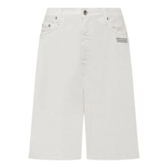 Off-White Men’ s SS22 Solid Color High Waist Casual Denim Shorts White Off-White Men’ s SS22 Solid Color High Waist Casual Denim Shorts White