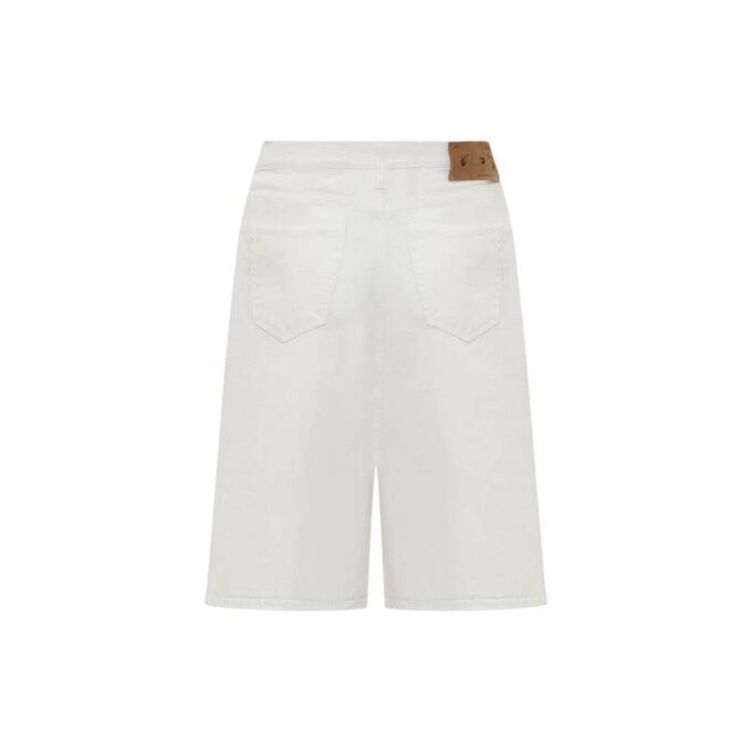 Off-White Men’ s SS22 Solid Color High Waist Casual Denim Shorts White