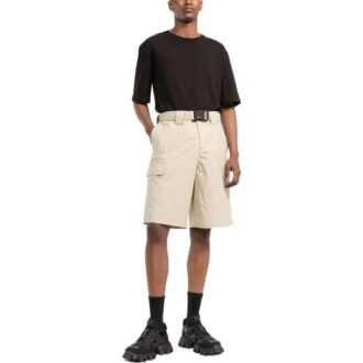 Off-White Men’ s SS22 Solid Color High Waist Minimalistic Bermuda Shorts Version Beige Off-White Men’ s SS22 Solid Color High Waist Minimalistic Bermuda Shorts Version Beige