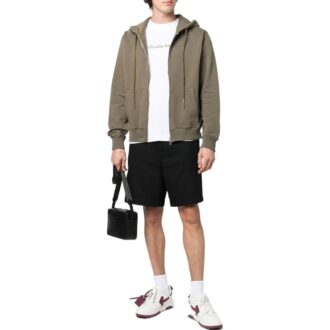 Off-White Men’ s SS22 Solid Color Hooded Zipper Autumn Green Off-White Men’ s SS22 Solid Color Hooded Zipper Autumn Green
