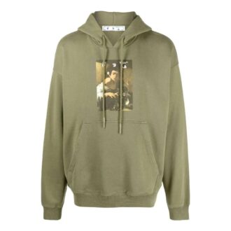 Off-White Men’ s SS22 Solid Color Illustration Printing Hooded Long Sleeves Version Green Off-White Men’ s SS22 Solid Color Illustration Printing Hooded Long Sleeves Version Green