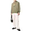 Off-White Men’ s SS22 Solid Color Illustration Printing Hooded Long Sleeves Version Green