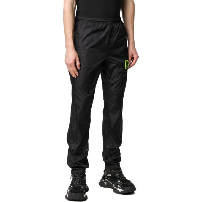 Off-White Men’ s SS22 Solid Color Label Elastic Waistband Sports Pants/Trousers/Joggers Version Black