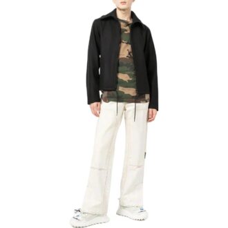 Off-White Men’ s SS22 Solid Color Logo Embroidered Lapel Version Black Jacket Off-White Men’ s SS22 Solid Color Logo Embroidered Lapel Version Black Jacket