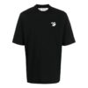 Off-White Men’ s SS22 Solid Color Logo Embroidered Short Sleeve Black T-Shirt