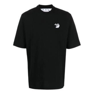 Off-White Men’ s SS22 Solid Color Logo Embroidered Short Sleeve Black T-Shirt Off-White Men’ s SS22 Solid Color Logo Embroidered Short Sleeve Black T-Shirt