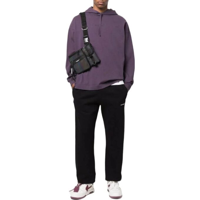 Off-White Men’ s SS22 Solid Color Logo Printing Casual Sports Pants/Trousers/Joggers Version Black