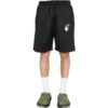 Off-White Men’ s SS22 Solid Color Logo Printing Elastic Waistband Straight Shorts Ordinary Version Black
