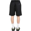 Off-White Men’ s SS22 Solid Color Logo Printing Elastic Waistband Straight Shorts Ordinary Version Black