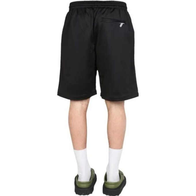 Off-White Men’ s SS22 Solid Color Logo Printing Elastic Waistband Straight Shorts Ordinary Version Black