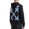 Off-White Men’ s SS22 Solid Color Logo Printing Hooded Long Sleeves Black