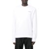 Off-White Men’ s SS22 Solid Color Logo Printing Round Neck Long Sleeves Version White