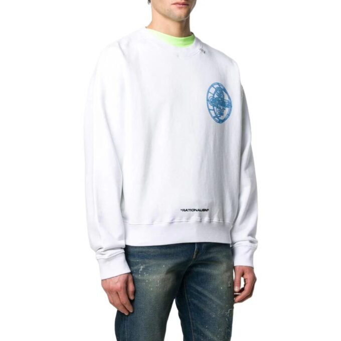 Off-White Men’ s SS22 Solid Color Logo Printing Round Neck Pullover Version White