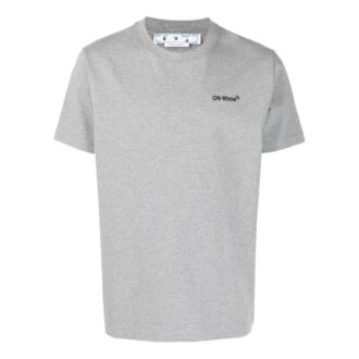 Off-White Men’ s SS22 Solid Color Logo Printing Round Neck Short Sleeve Gray T-Shirt Off-White Men’ s SS22 Solid Color Logo Printing Round Neck Short Sleeve Gray T-Shirt