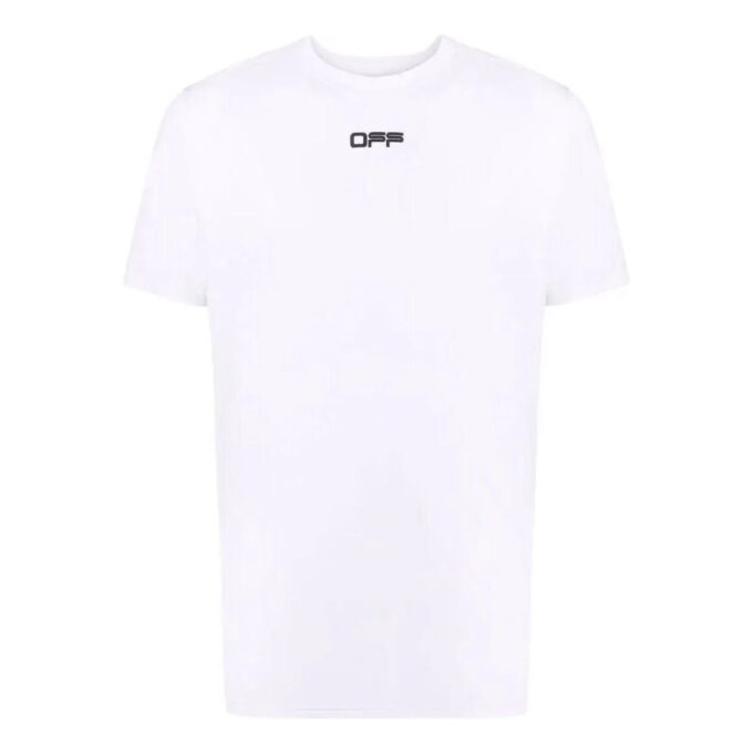 Off-White Men’ s SS22 Solid Color Logo Printing Round Neck Short Sleeve Version White T-Shirt