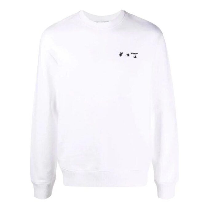 Off-White Men’ s SS22 Solid Color Logo Printing Round Neck Version White