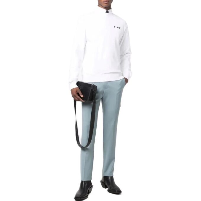 Off-White Men’ s SS22 Solid Color Logo Printing Round Neck Version White