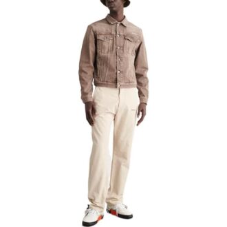 Off-White Men’ s SS22 Solid Color Logo Printing Straight Casual Pants/Trousers Beige Off-White Men’ s SS22 Solid Color Logo Printing Straight Casual Pants/Trousers Beige