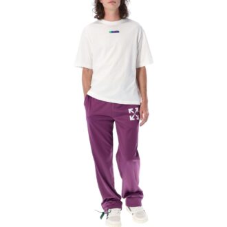 Off-White Men’ s SS22 Solid Color Logo Printing Straight-Leg Casual Pants/Trousers Loose Fit Purple Off-White Men’ s SS22 Solid Color Logo Printing Straight-Leg Casual Pants/Trousers Loose Fit Purple