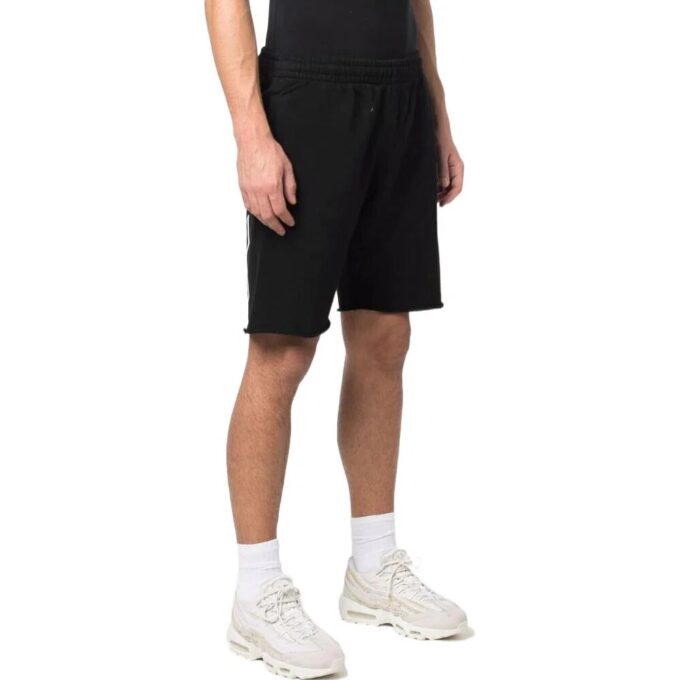 Off-White Men’ s SS22 Solid Color Logo Printing Straight Shorts Version Black