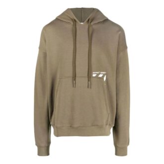 Off-White Men’ s SS22 Solid Color Logo Printing Stripe Hooded Long Sleeves Version Brown Off-White Men’ s SS22 Solid Color Logo Printing Stripe Hooded Long Sleeves Version Brown