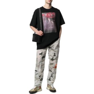 Off-White Men’ s SS22 Solid Color Pattern Printing Short Sleeve Version Black T-Shirt Off-White Men’ s SS22 Solid Color Pattern Printing Short Sleeve Version Black T-Shirt