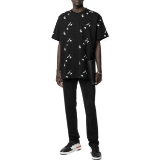 Off-White Men’ s SS22 Solid Color Round Neck Logo Printing Short Sleeve Black T-Shirt Off-White Men’ s SS22 Solid Color Round Neck Logo Printing Short Sleeve Black T-Shirt