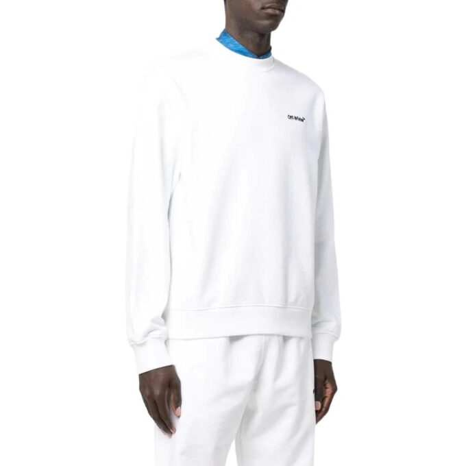 Off-White Men’ s SS22 Solid Color Round Neck Long Sleeves Version White