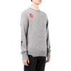 Off-White Men’ s SS22 Solid Color Round Neck Pullover Long Sleeves Wool Sweater Gray