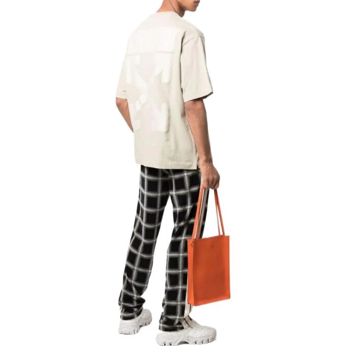 Off-White Men’ s SS22 Solid Color Rubber Arrow Short Sleeve Creamy White T-Shirt