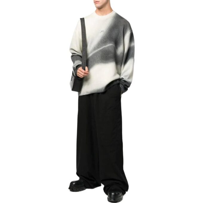 Off-White Men’ s SS22 Solid Color Straight Casual Pants/Trousers Loose Fit Black