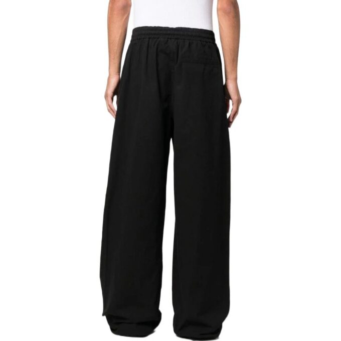 Off-White Men’ s SS22 Solid Color Straight Casual Pants/Trousers Loose Fit Black
