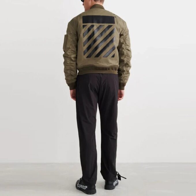 Off-White Men’ s SS22 Solid Color Straight-Leg Casual Pants/Trousers Black