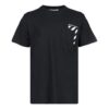 Off-White Men’ s SS22 Stripe Alphabet Printing Short Sleeve Version Black