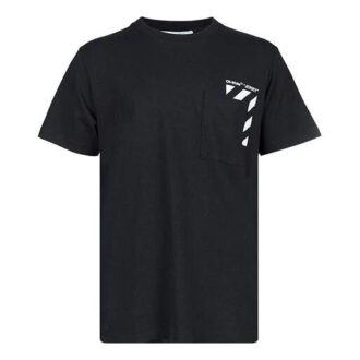 Off-White Men’ s SS22 Stripe Alphabet Printing Short Sleeve Version Black Off-White Men’ s SS22 Stripe Alphabet Printing Short Sleeve Version Black