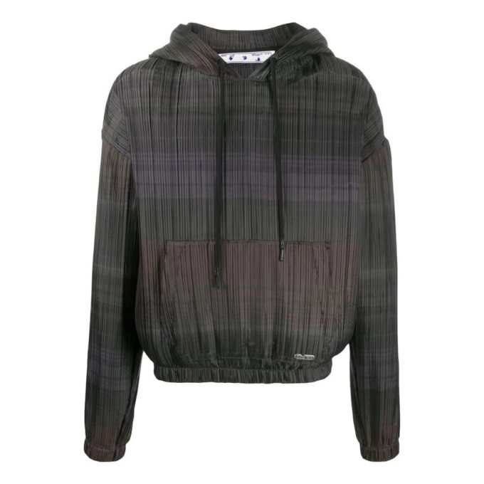 Off-White Men’ s SS22 Stripe Hooded Long Sleeves Version Black