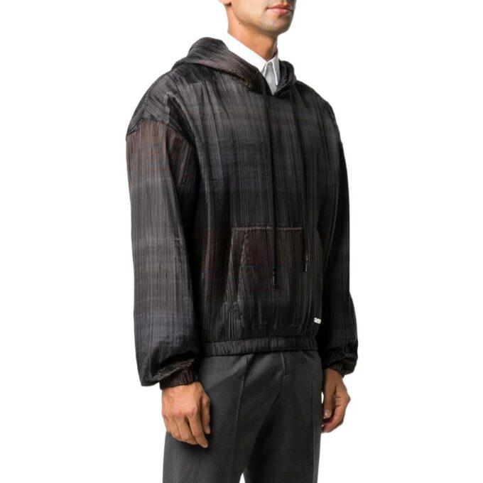 Off-White Men’ s SS22 Stripe Hooded Long Sleeves Version Black
