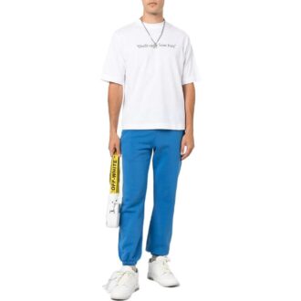 Off-White Men’ s SS22 Stripe Logo Printing Casual Sports Pants/Trousers/Joggers Version Blue Off-White Men’ s SS22 Stripe Logo Printing Casual Sports Pants/Trousers/Joggers Version Blue