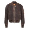 Off-White Men’ s SS22 Stripe Printing Zipper Long Sleeves Jacket Loose Fit Brown