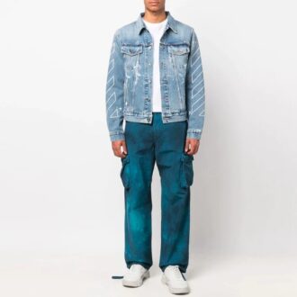 Off-White Men’ s SS22 Tie Dye Cargo Casual Long Pants/Trousers Blue Off-White Men’ s SS22 Tie Dye Cargo Casual Long Pants/Trousers Blue