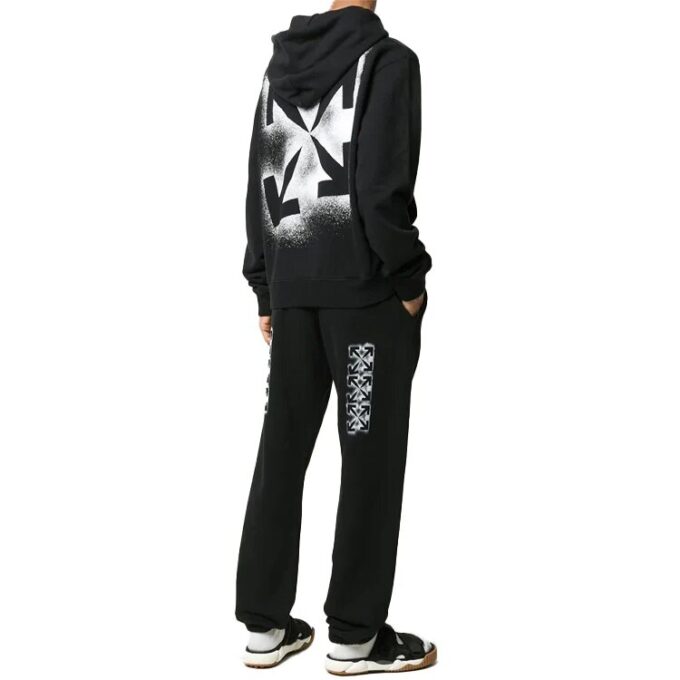 Off-White Men’ s Stancil Black Sports Pants/Trousers/Joggers