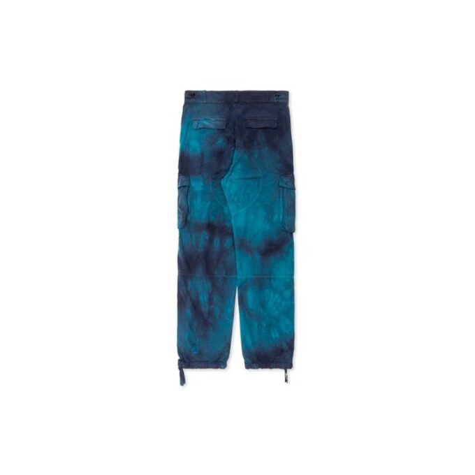 Off-White Men’ s Tie Dye Cargo Pocket Casual Long Pants/Trousers Blue