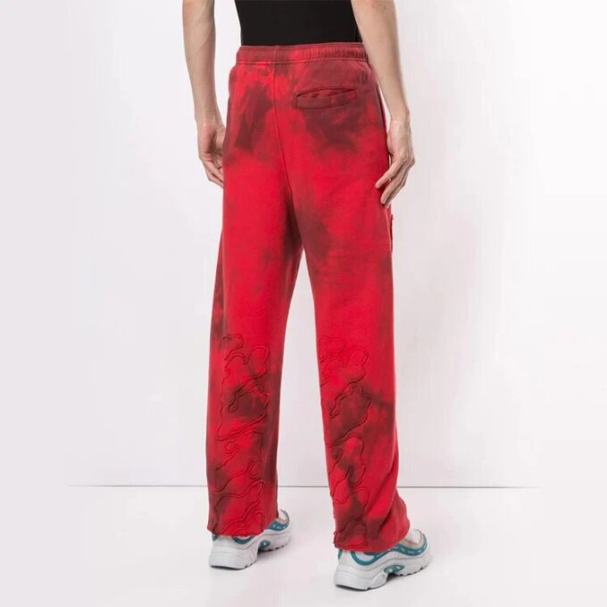 Off-White Men’ s Tie Dye Red Sports Pants/Trousers/Joggers