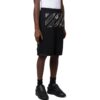Off-White Men’ s Twill Printing Pants Waist Straight Shorts Black