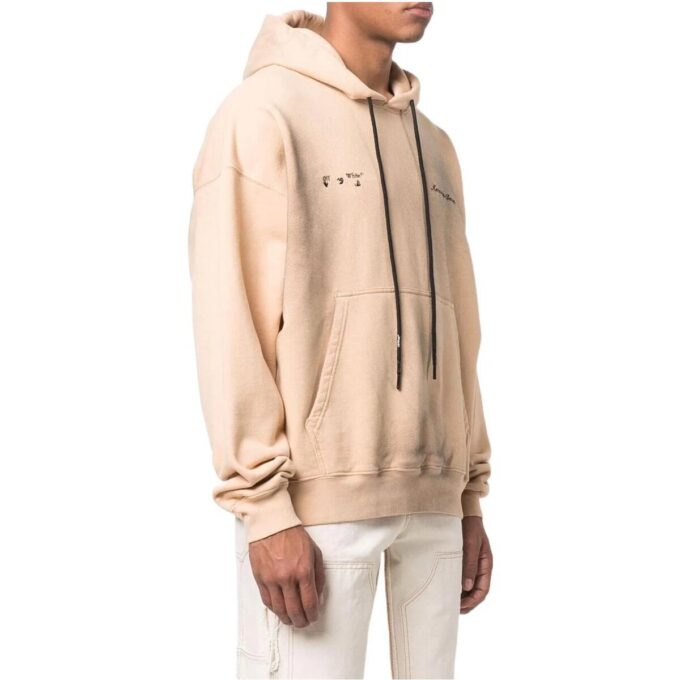 Off-White Men’ s x Mercedes-Benz Mercedes Benz Crossover SS22 Solid Color Hooded Pullover Long Sleeves Beige