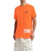 Off-White Men’ s x Teenage Engineering Crossover SS22 Logo Printing Round Neck Short Sleeve Orange T-Shirt