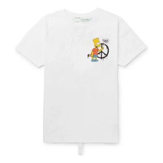Off-White Men’ s x The Simpsons/ The Simpsons Crossover Printing Short Sleeve Ordinary Version White T-Shirt Off-White Men’ s x The Simpsons/ The Simpsons Crossover Printing Short Sleeve Ordinary Version White T-Shirt