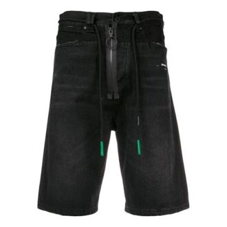 Off-White Men’ s Zipper Ordinary Version Black Shorts